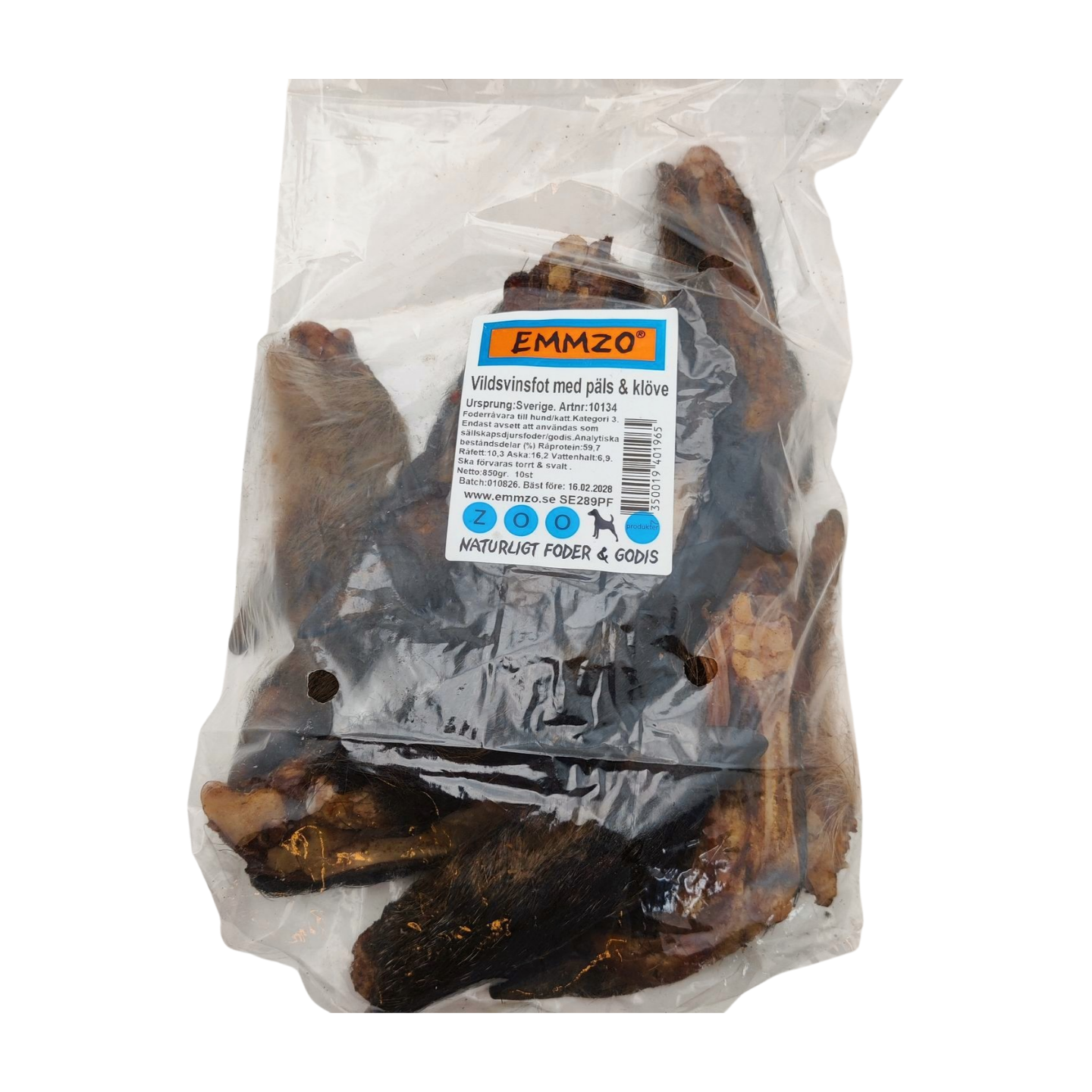 Swedish split wild boar trotter with skin and hoof