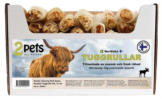 2pets Nordisk tuggrulle med vilt, 13 cm