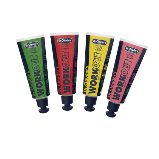 4-pack treat tubes (Cheese, Nut, Salmon, Lamb)