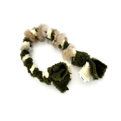 Flirt pole with real rabbit fur 40cm