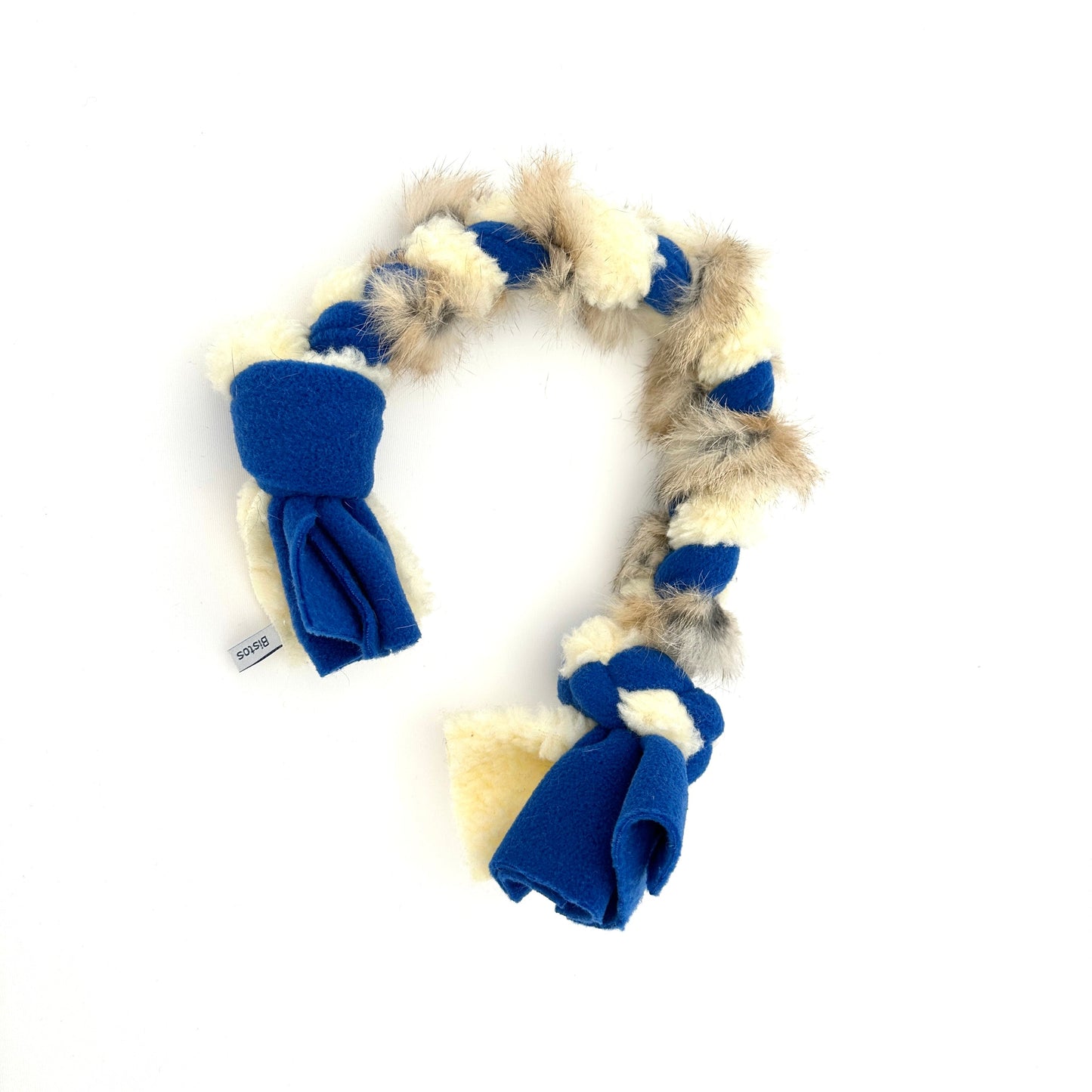 Flirt pole with real rabbit fur 40cm