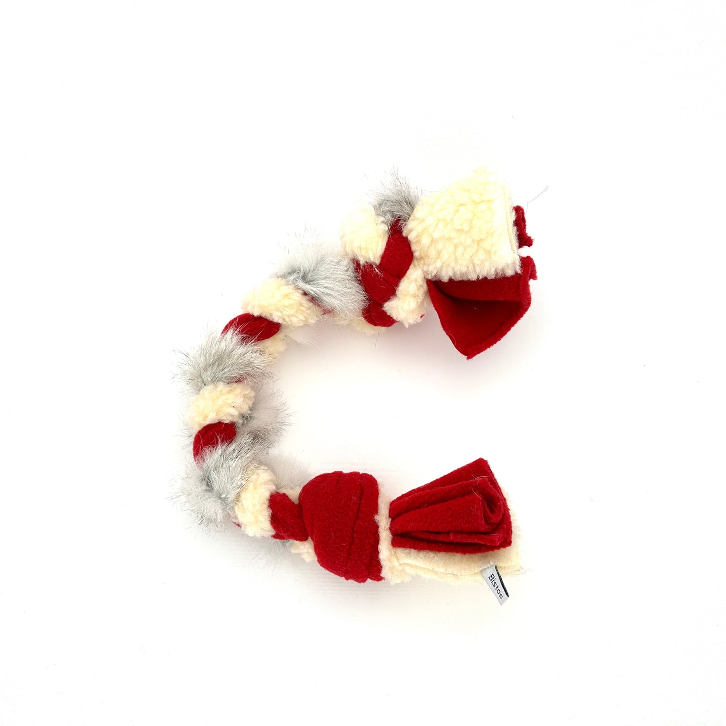 Flirt pole with real rabbit fur 40cm