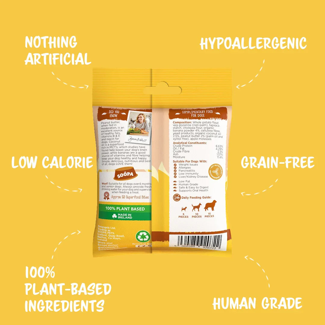 Dog Treats | Banana and Peanut Butter (50g, 50 pieces)