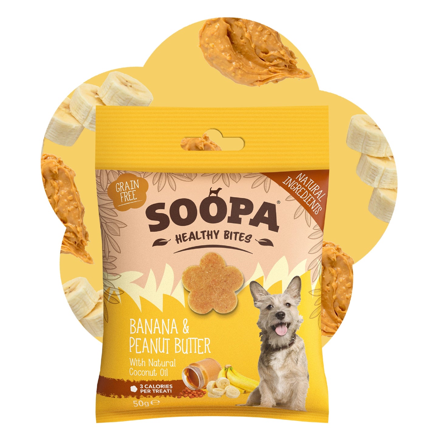 Dog Treats | Banana and Peanut Butter (50g, 50 pieces)