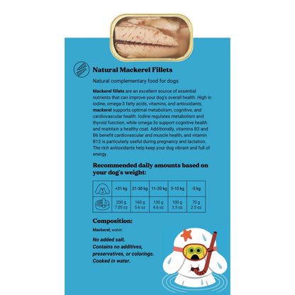 Mackerel fillets for dogs