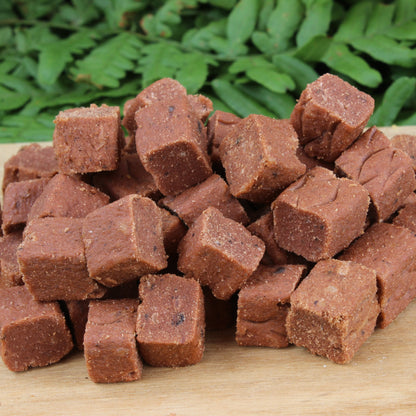 Small pieces of salmon meat