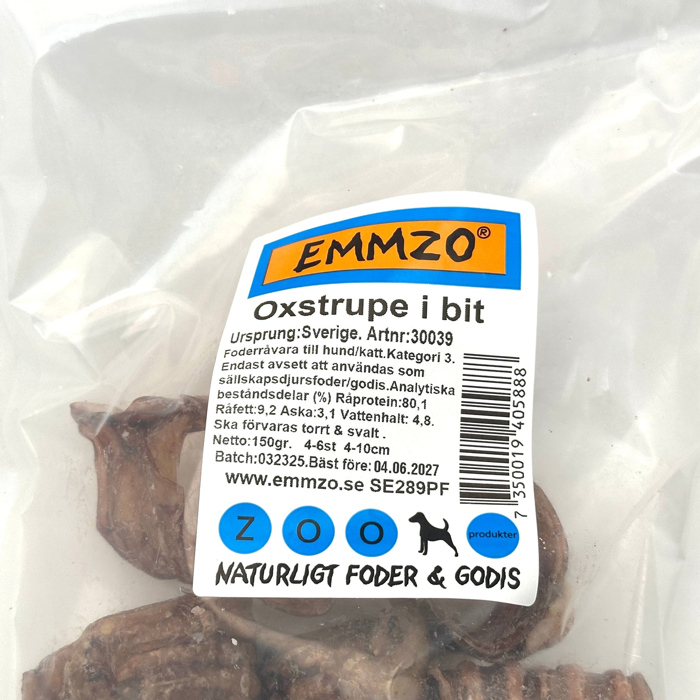 Swedish beef esophagus in pieces (150g)