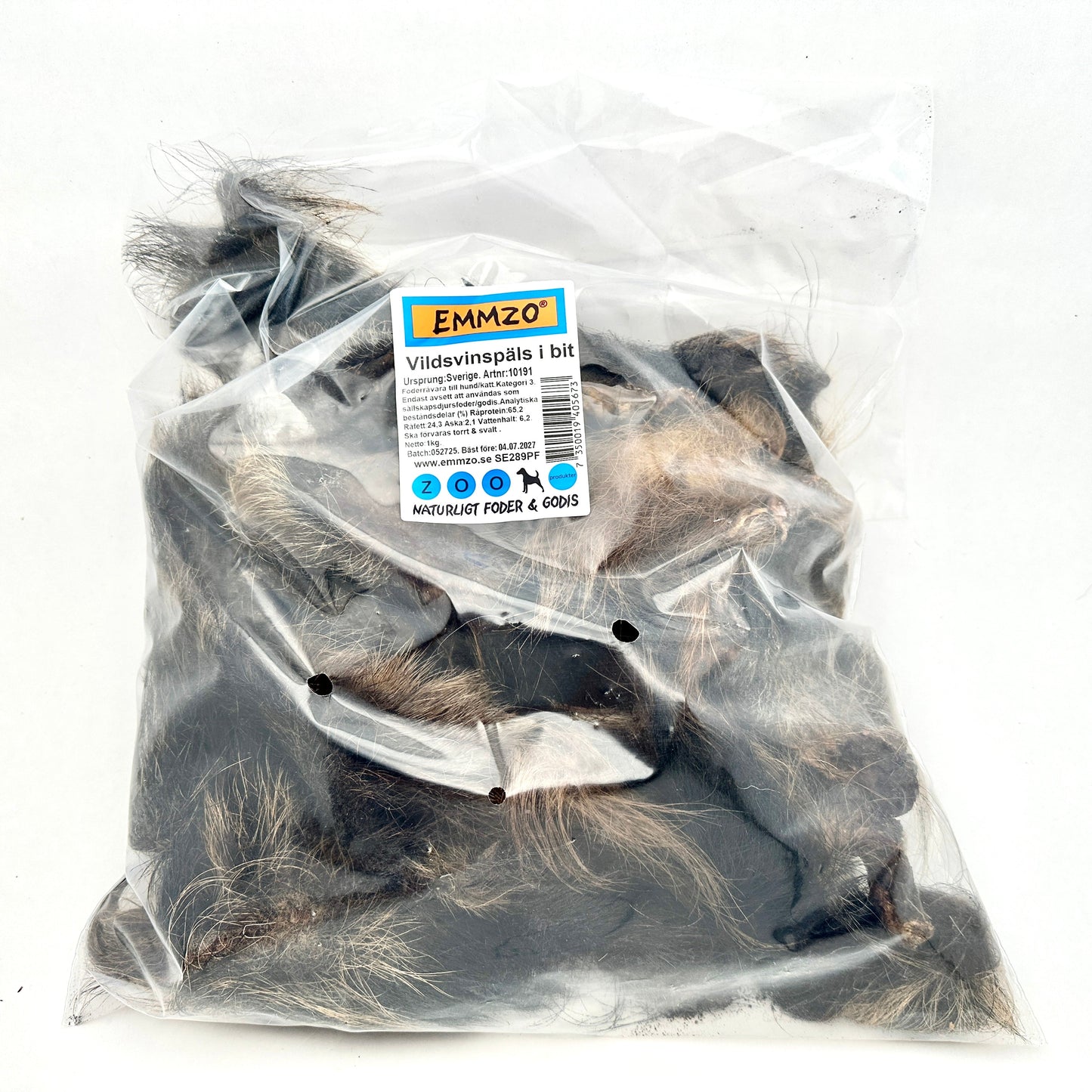 Swedish wild boar skin with fur (1kg)