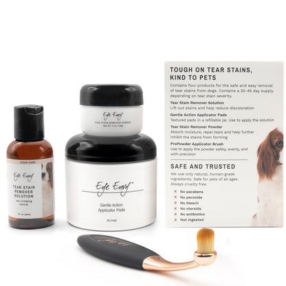 Dog Tear Stain Remover Starter Kit With Small ProPowder Brush