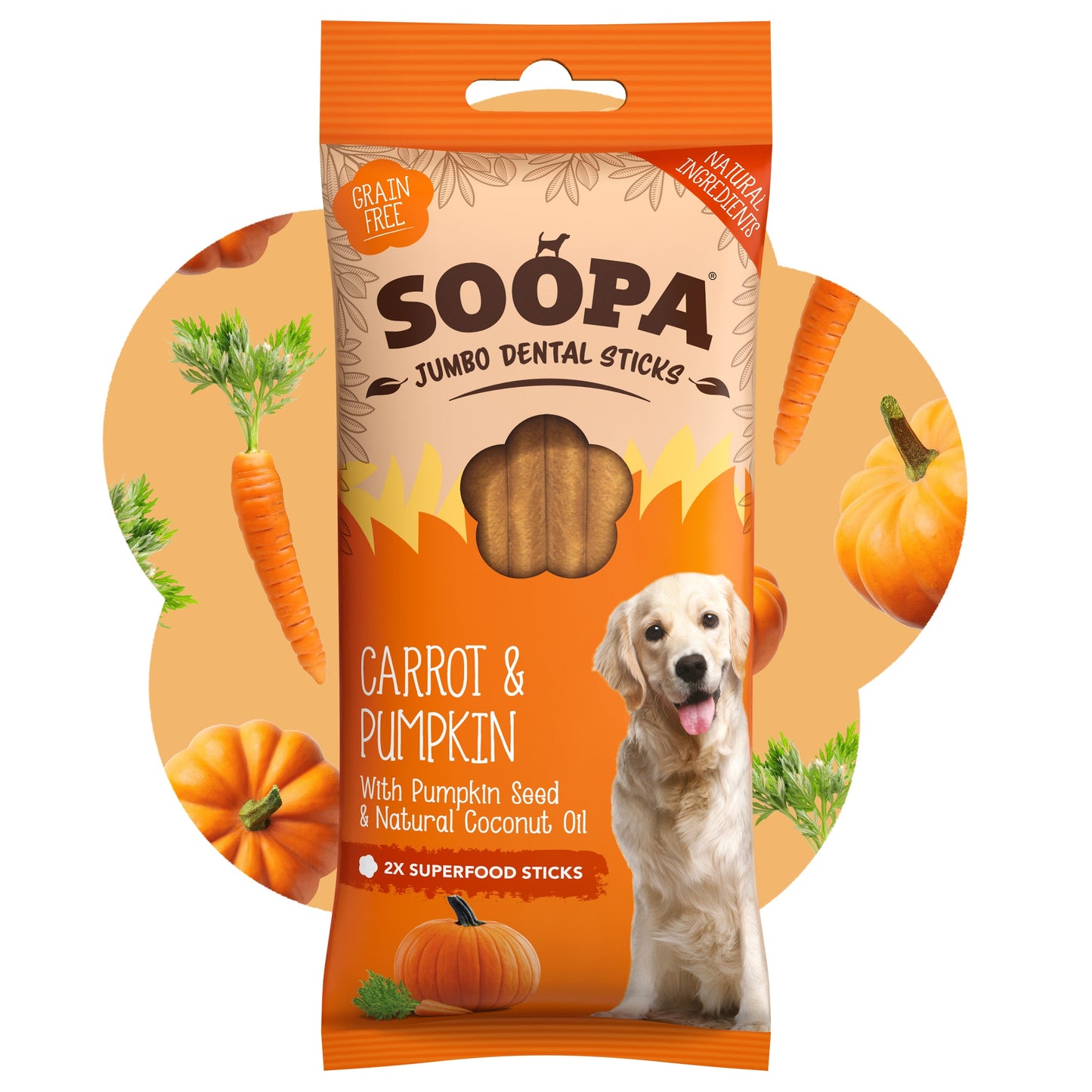 Chew Sticks JUMBO | Carrot & Pumpkin (2-pack)