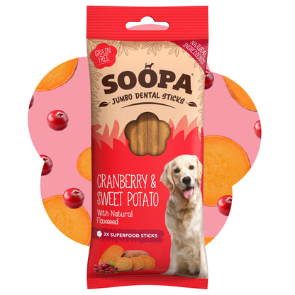 Chew Sticks JUMBO | Cranberry & Sweet Potato (2-pack)