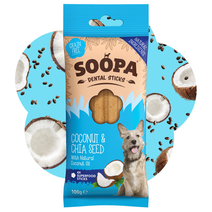 Soopa - Dental Sticks | Coconut & Chia Seed (4-pack)