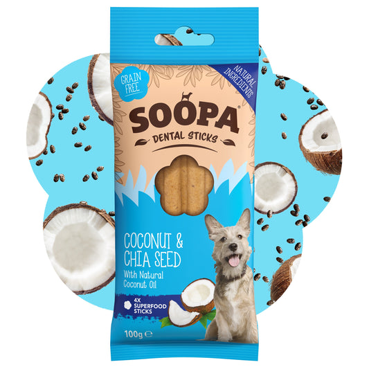 Soopa - Dental Sticks | Coconut & Chia Seed (4-pack)