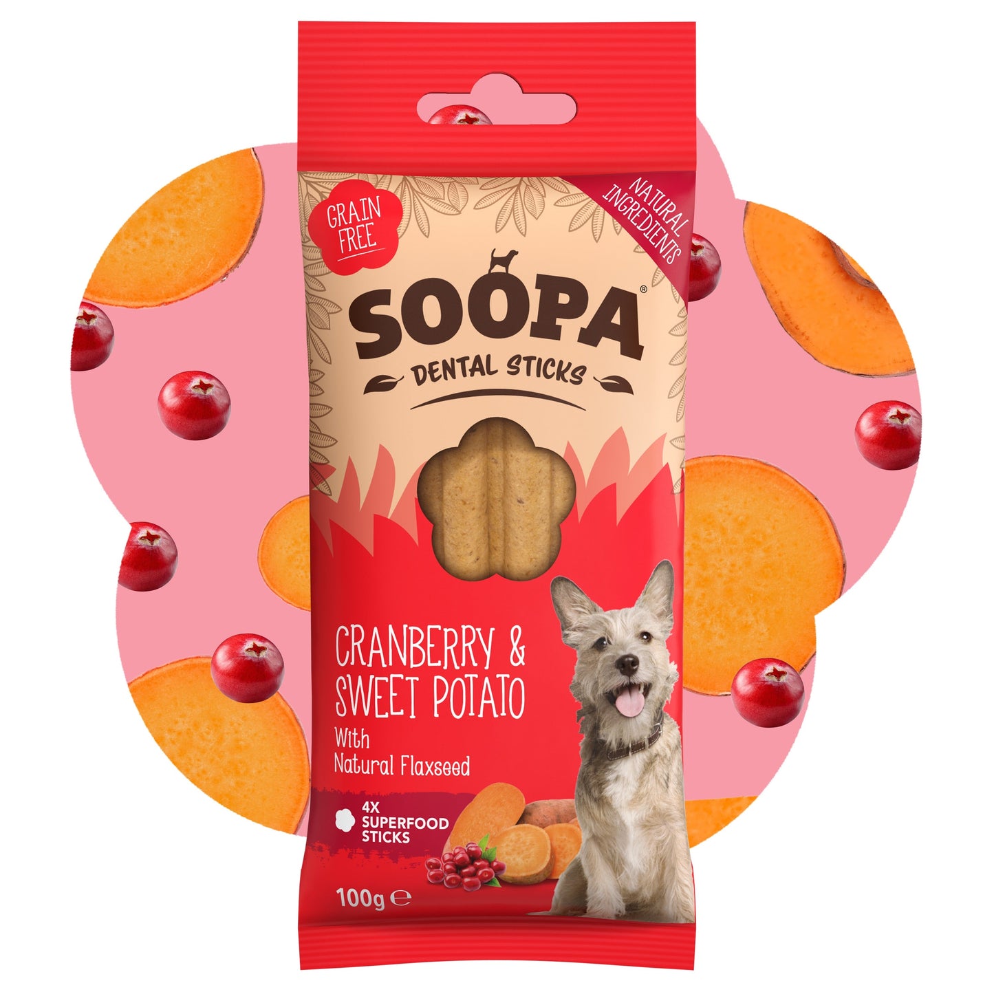 Chew Sticks | Cranberry & Sweet Potato (4-pack)