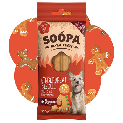 Chew Sticks | Gingerbread Biscuit - Ginger & Cranberry (4-pack)