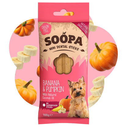 Soopa - Dental Sticks MINI | Banana & Pumpkin (8-pack)