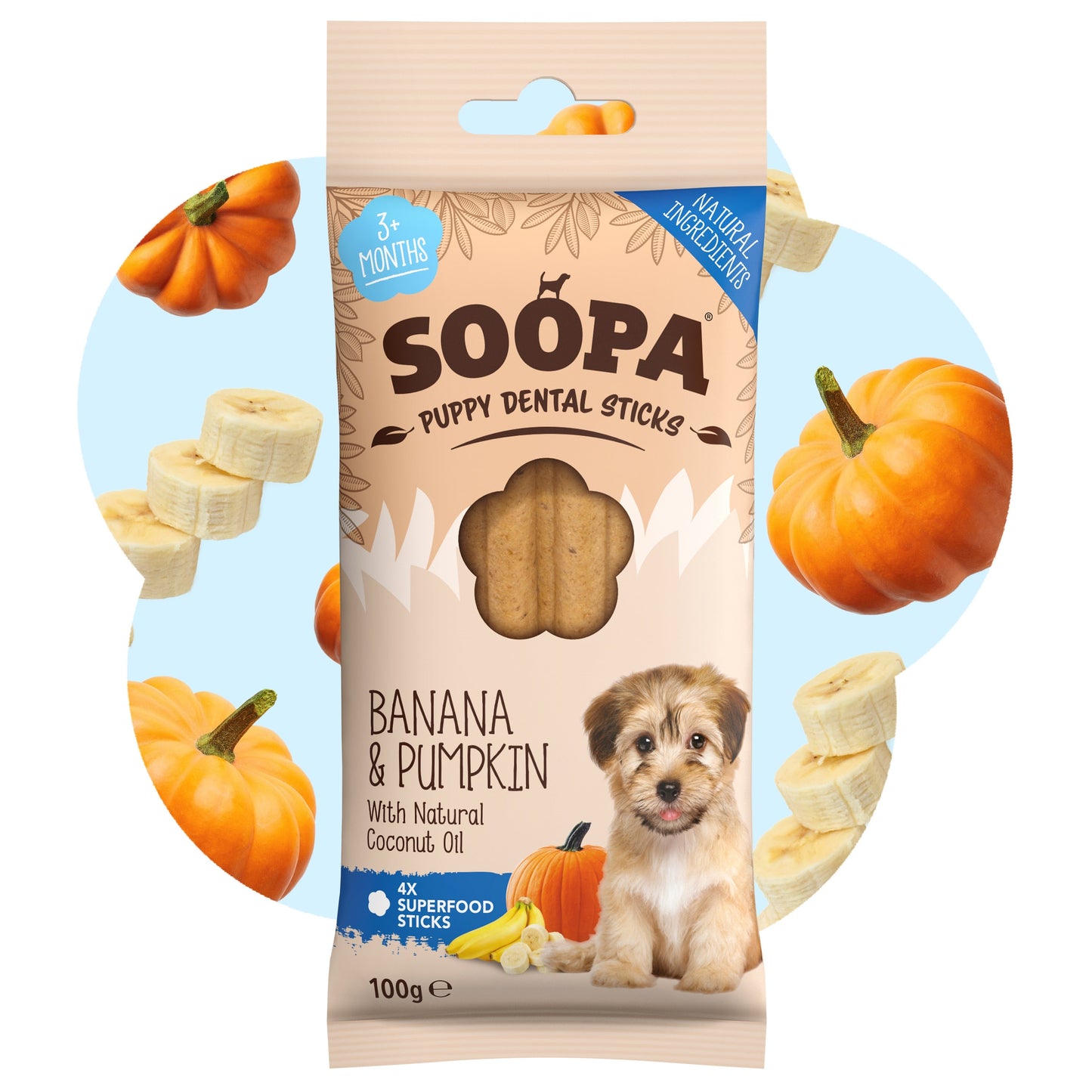 Chew Sticks PUPPY | Banana and Pumpkin (4-pack)