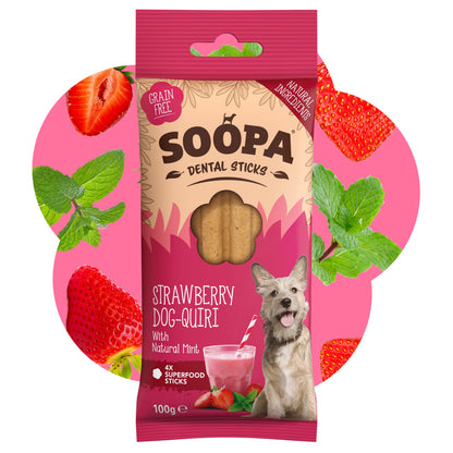 Chew Sticks | Strawberry Dog-Quiri - Strawberry & Coconut (4-pack)